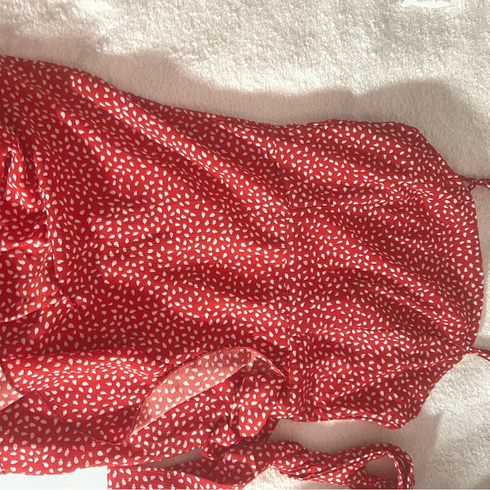 SHEIN Red and White Mini Dress